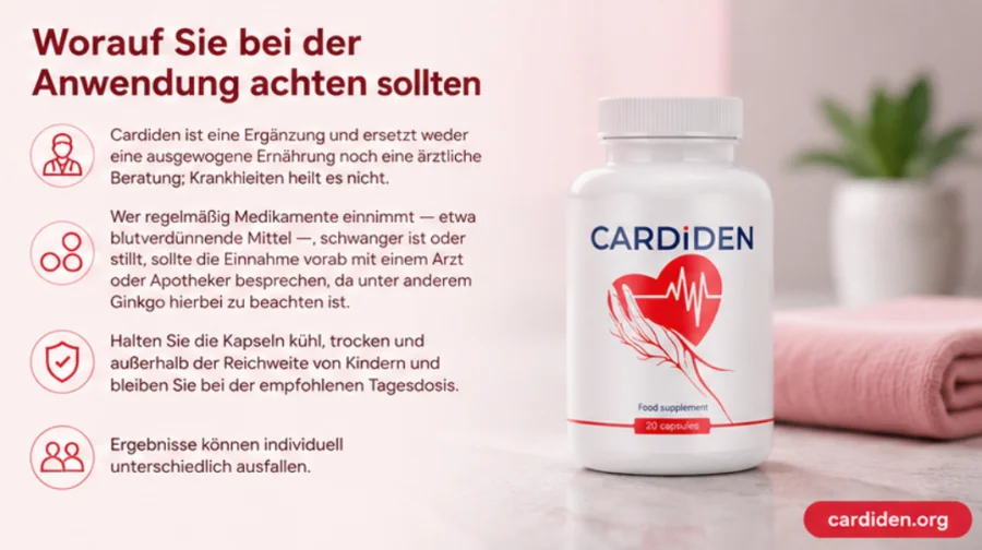 Cardiden — Hinweise zur Anwendung