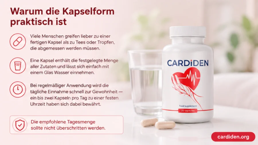 Cardiden — praktische Kapselform